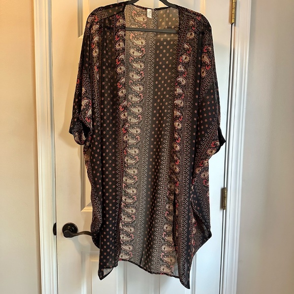 L Love Duster Length Sheer Kimono - Size M - Picture 1 of 4